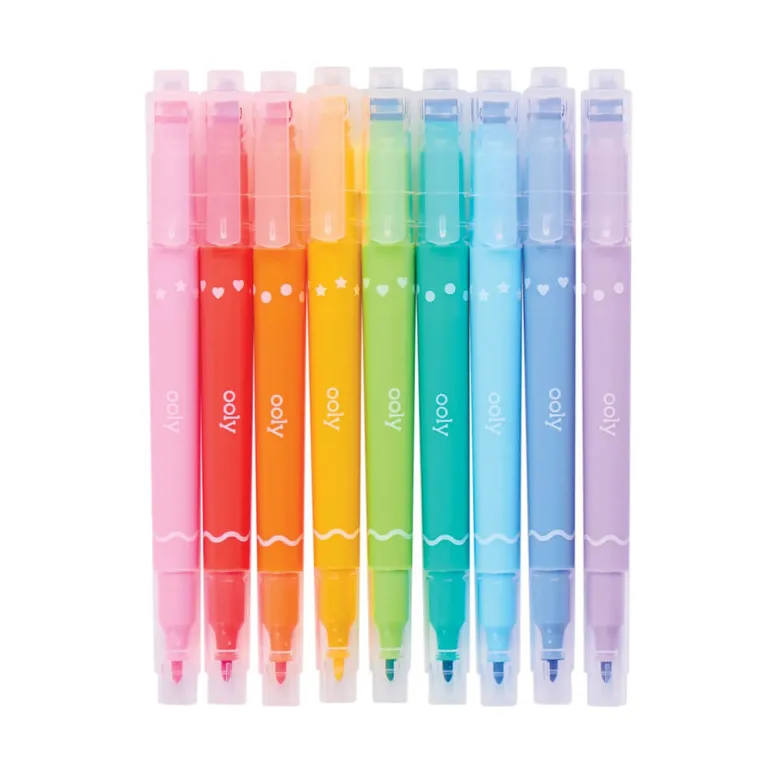 Ooly Confetti Markers with Stamps, Set of 9