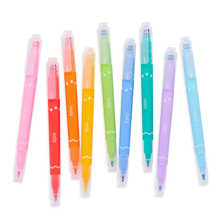 Ooly Confetti Stamp Markers, Double-Ended - Set of 9