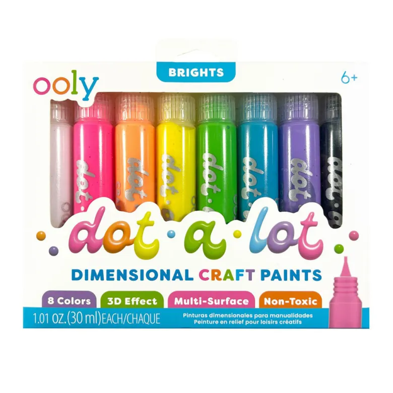 Ooly 3D Effect Dot Painting – Set of 8 - Dot-a-Lot Bright