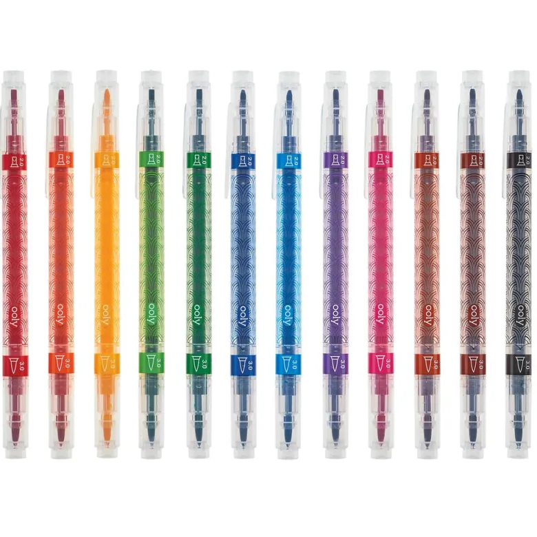 Ooly Duo Calligraphy, 12 Double-Ended Calligraphy Pens