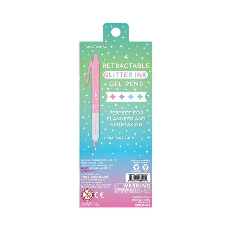 Ooly Gel Pen Set of 4, Oh My Glitter