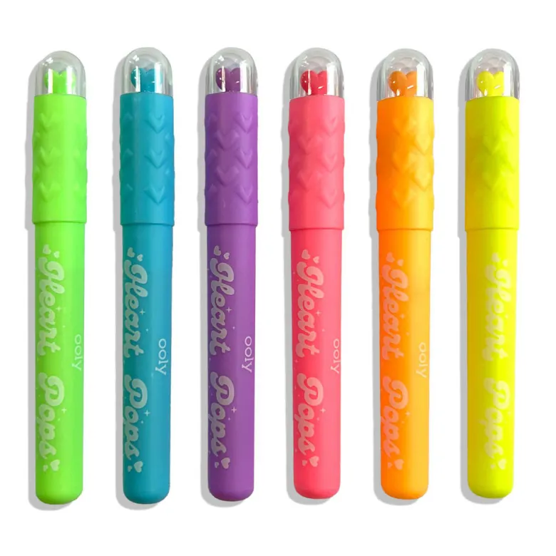 Ooly Highlighters Set of 6, Heart Pops Neon