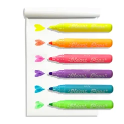 Ooly Highlighters Set of 6, Heart Pops Neon