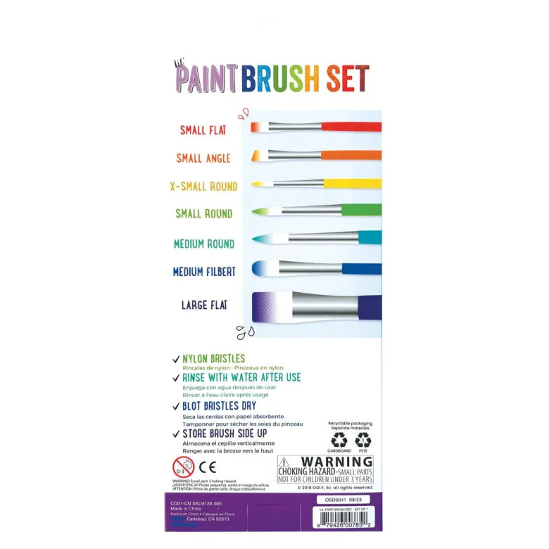 Ooly Paintbrush Set, 7 pcs - Lil Paint Nylon