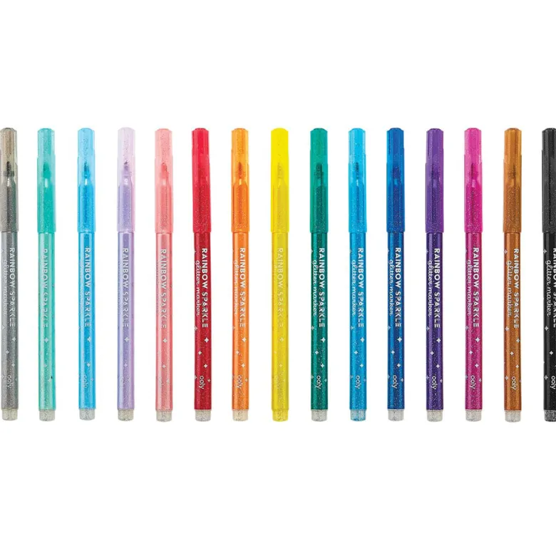 Ooly Rainbow Sparkle Glitter Markers, Set of 15
