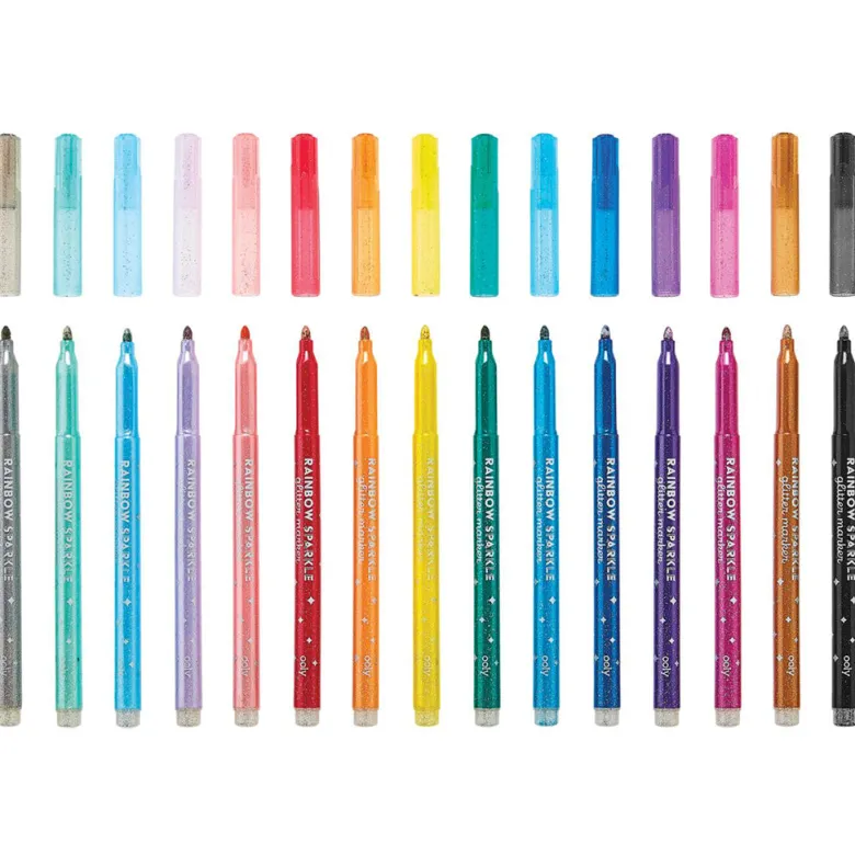 Ooly Rainbow Sparkle Glitter Markers, Set of 15