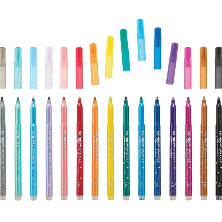 Ooly Rainbow Sparkle Glitter Markers, Set of 15