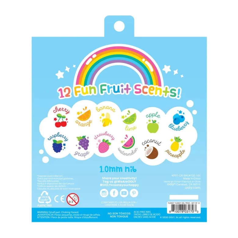 Ooly Scented Gel Pens, Set of 12, Yummy Yummy Glitter