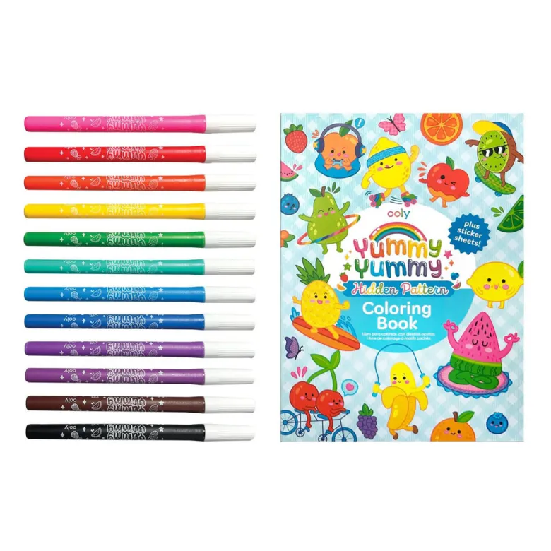 Ooly Scented Markers with Coloring Book, Yummy Yummy