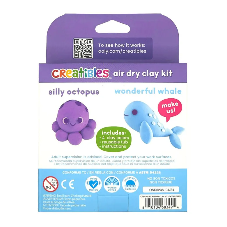 Ooly Self-Hardening Clay - Ocean BFFs 4 Colors - Creatibles