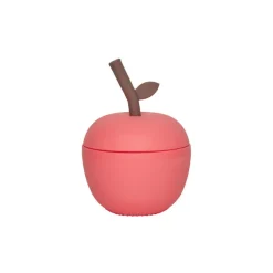 OYOY Æble Cup with Lid and Straw, Red
