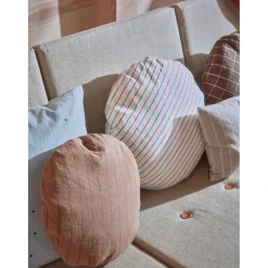 OYOY Kyoto Pillow, Round - Large - Blue/Red