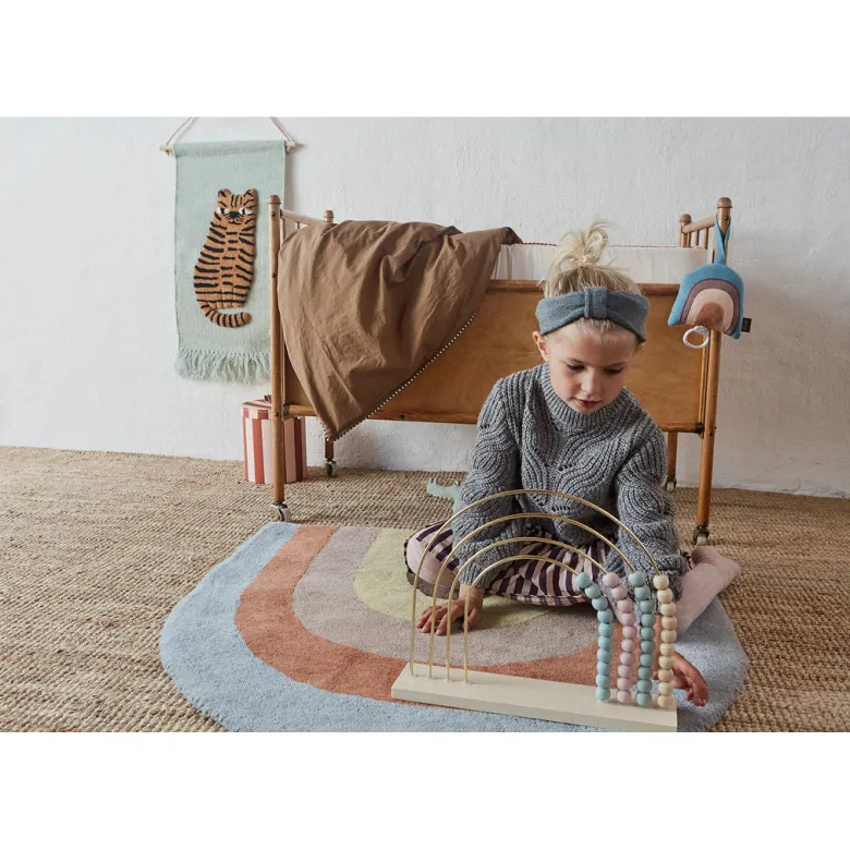 OYOY Wooden Toy, Abacus Rainbow Bead Frame - Nature