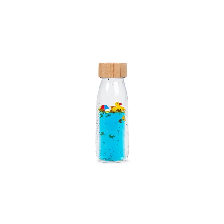 Petit Boum Sensory Toy, Bottle with Floating Figures - Move Ducky