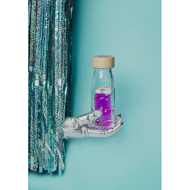 Petit Boum Sensory Toy Bottle with Floating Figures - Magic Rainbow