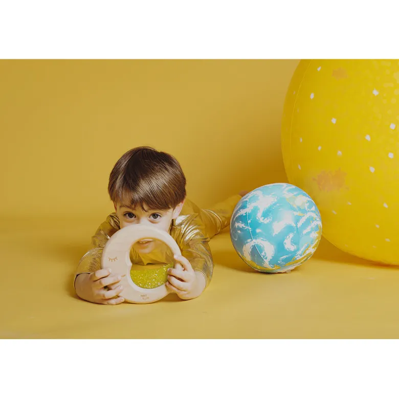 Petit Boum Sensory Toy, Wooden Moon with Liquid and Glitter – Sensory Moon