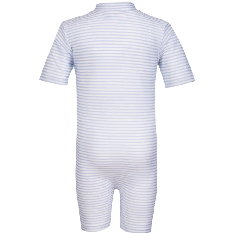 Petit Crabe UV Suit with Zipper, Natsu, Baby Blue/White – For ages 0 to 8 years