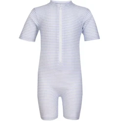 Petit Crabe UV Suit with Zipper, Natsu, Baby Blue/White – For ages 0 to 8 years