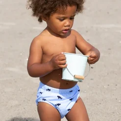 Petit Crabe UV Swim Diaper Pants, Leo Blue Fish - Ages 0-3 Years