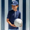 Petit Crabe UV Swim Top with Zipper and Short Sleeves, Max, Blue – For Ages 1-10