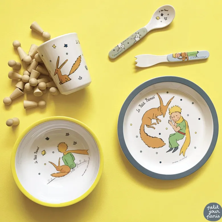 Petit Jour Paris Children's Dinner Set in Gift Box with 5 Pieces, The Little Prince - Blue