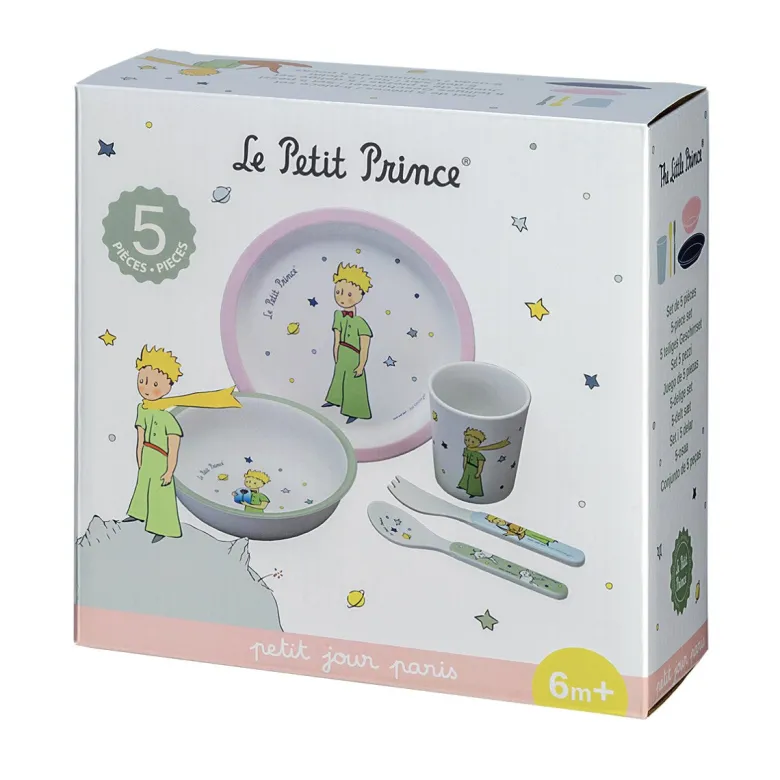 Petit Jour Paris Children’s Tableware Gift Set, 5 Pieces – Den lille prins, Pink