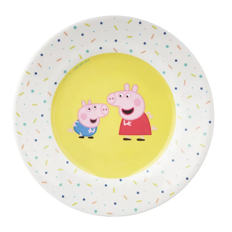 Petit Jour Paris Lunch Plate, Peppa Pig - Yellow