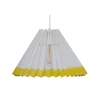 Pink Rose Ceiling Lamp with Folded Paper Shade - 32 cm - White with Light Yellow Edge