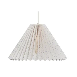 Pink Rose Ceiling Lamp with Folded Paper Shade – 32 cm – Beige with Soft Lilac Dots