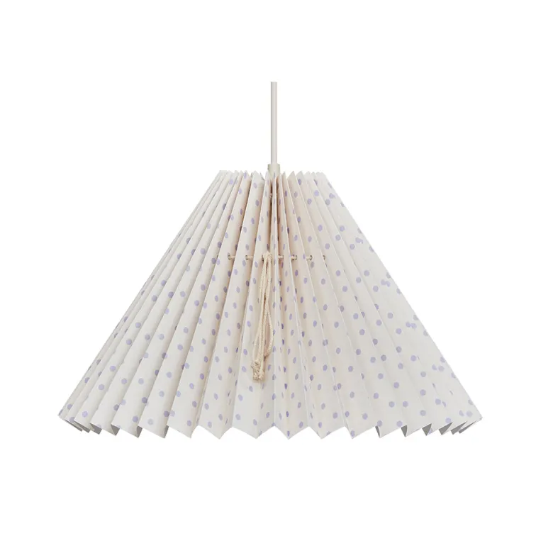 Pink Rose Ceiling Lamp with Folded Paper Shade – 32 cm – Beige with Soft Lilac Dots