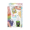Pixel Mosaic Keychain, Mini Mosaic Beads, Set of 3 - Animals