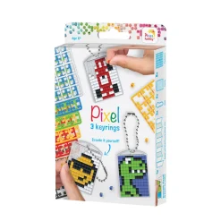 Pixel Mosaic Keychain, Mini Mosaic Beads, Set of 3 - Cool