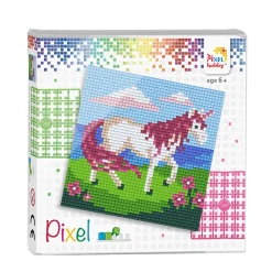 Pixel Mosaic, Mini Mosaic Beads on 4 Base Plates – Unicorn