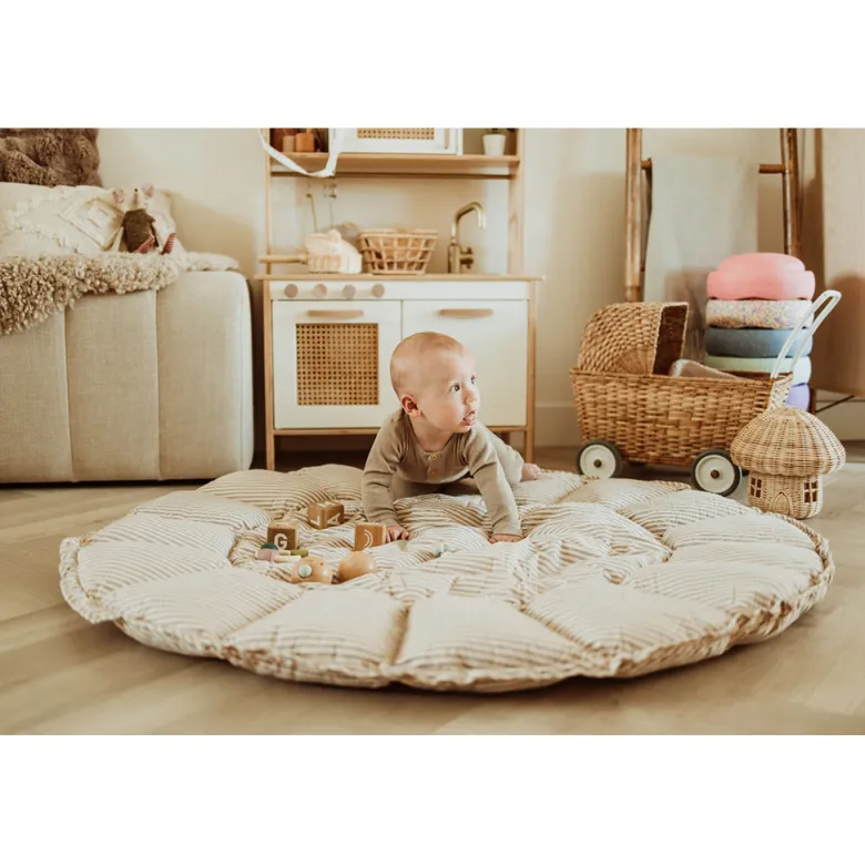 Play&Go Bloom, Three-in-One Baby Blanket, Organic - Stripes Blue