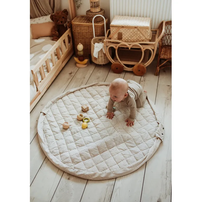 Play&Go 2-in-1 Baby Blanket, Organic - Stripes Blue