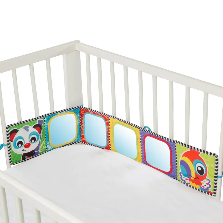 Playgro Activity Toy: Reversible Tummy Time Fabric Book with Mirror