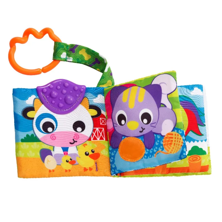 Playgro Baby Toy, Farmyard Teething Book with Hanger