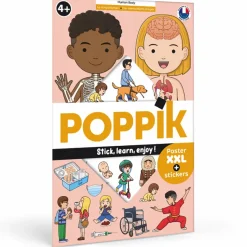 Poppik Paper Sticker Mosaic, Educational Poster with 48 Stickers – The Human Body