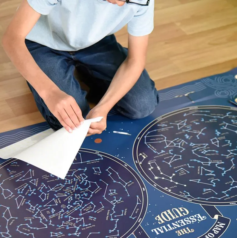 Poppik Sticker Mosaic on Paper, Poster and 640 Stickers, Glow in the Dark - Sky Map