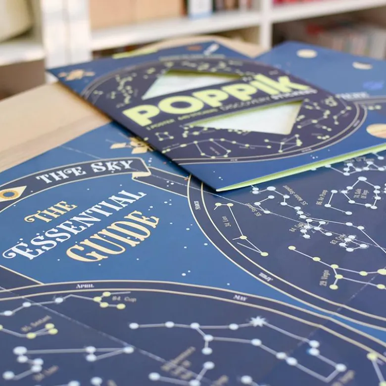 Poppik Sticker Mosaic on Paper, Poster and 640 Stickers, Glow in the Dark - Sky Map
