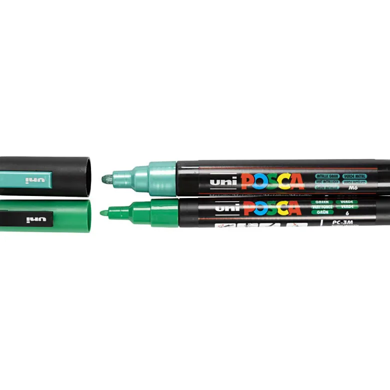 Posca Markers, 0.9–1.3 mm & 2.5 mm tip sizes – 12-Pack, Assorted Colours