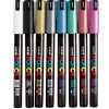 Posca Markers, Line 0.7 mm - Set of 8 Assorted Colors