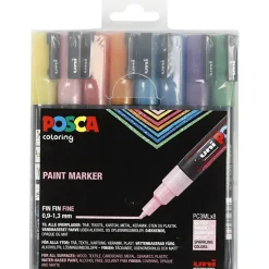 Posca Markers, Line Width 0.9-1.3 mm - Set of 8 Assorted Glitter Colors