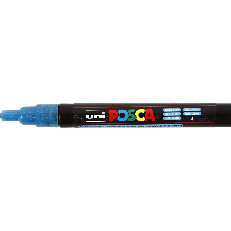 Posca Markers, Line Width 0.9-1.3 mm - Set of 8 Assorted Glitter Colors