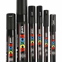 Posca Markers, Set of 6, Line Width 0.7-15 mm - Black