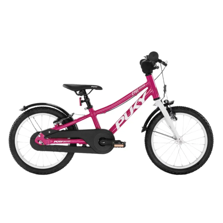 Puky Cyke 16" Free Wheel Kids Bike with Handbrake Only, Berry/White - Suitable for Ages 4 and Up