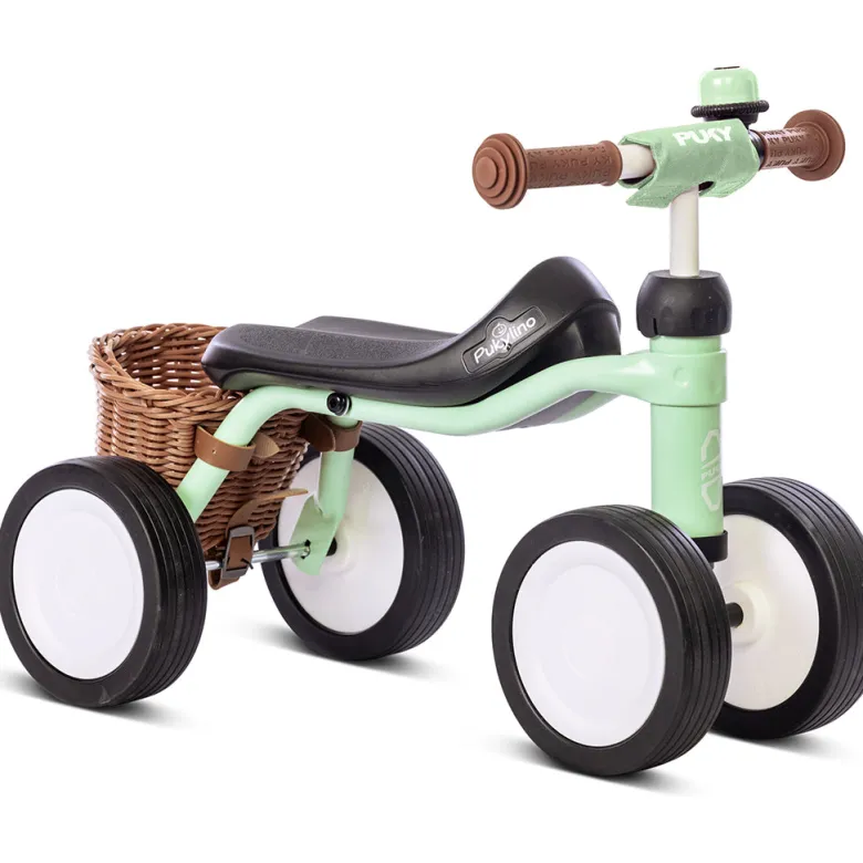 Puky Pukylino Bundle, My First Bike, Balance Trainer with Basket, Pastel Green - From 1 Year