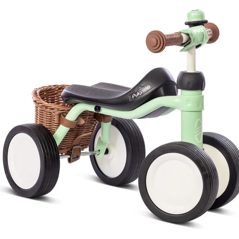 Puky Pukylino Bundle, My First Bike, Balance Trainer with Basket, Pastel Green - From 1 Year