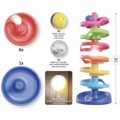 Quercetti Ball Tower with Light-Up Balls, Suitable for Ages 1 and Up