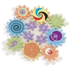 Quercetti PlayEco+ Kaleido Gears construction set with gears made from recycled plastic